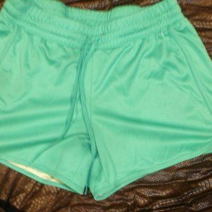 Danskin  Athletic Shorts Women Mesh green Elastic Drawstring Active Workout Sz S